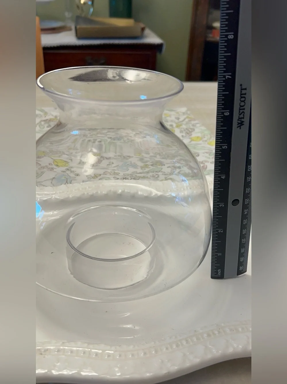 Clear glass mushroom style chimney globe
